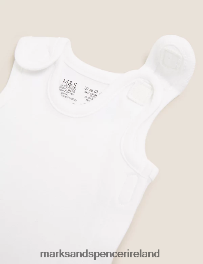 Marks & Spencer Baby 3pk Pure Cotton Premature Bodysuits White Clothing 2VJ8DF7505
