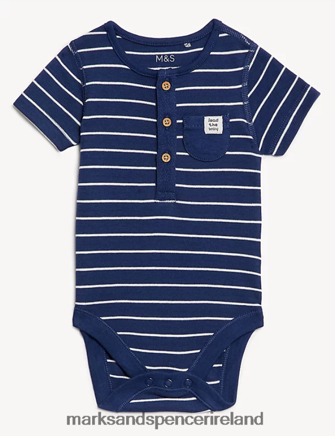 Marks & Spencer Baby 3pk Pure Cotton Striped & Plain Bodysuits Grey Marl Clothing 2VJ8DF7649