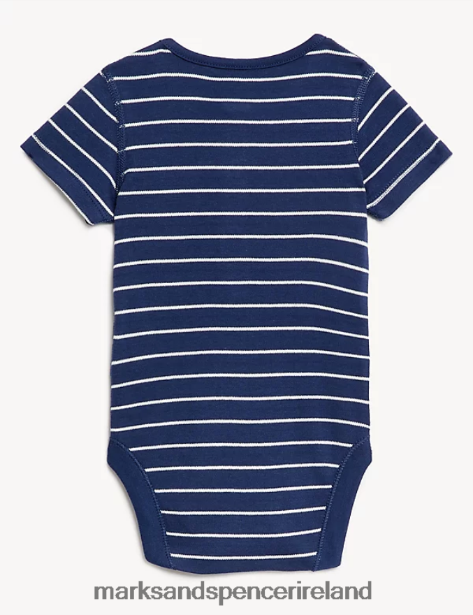 Marks & Spencer Baby 3pk Pure Cotton Striped & Plain Bodysuits Grey Marl Clothing 2VJ8DF7649