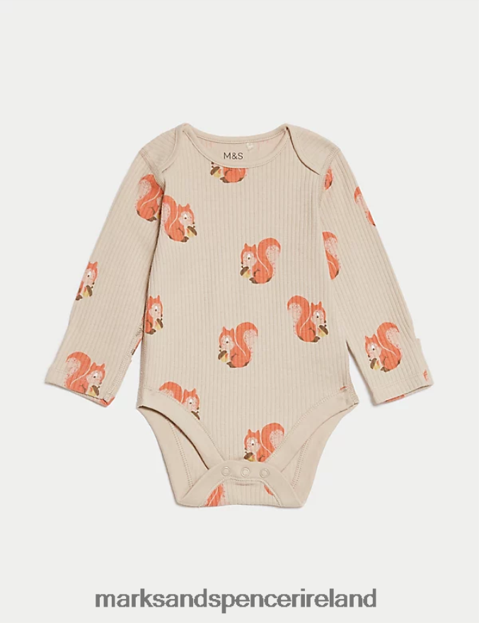 Marks & Spencer Baby 3pk Pure Cotton Woodland Print Bodysuits Copper Rose Clothing 2VJ8DF7285