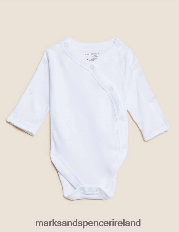 Marks & Spencer Baby Adaptive Pure Cotton Bodysuits White Clothing 2VJ8DF7529