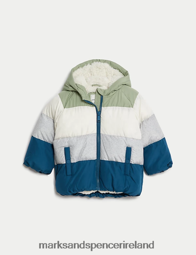 Marks & Spencer Baby Colour Block Hooded Jacket Multi Clothing 2VJ8DF7339