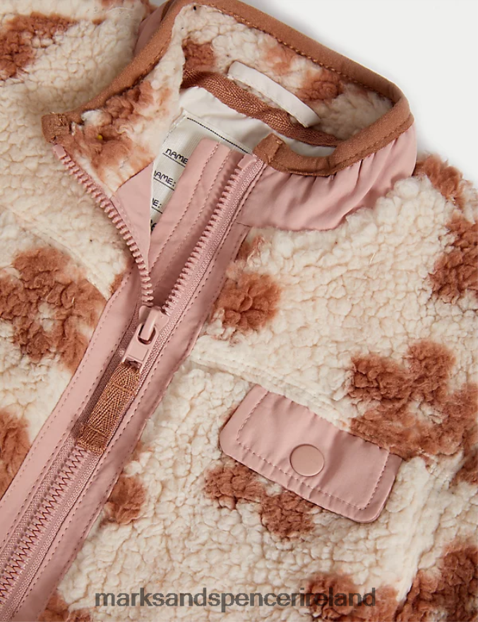 Marks & Spencer Baby Floral Borg Jacket Oatmeal Mix Clothing 2VJ8DF7647