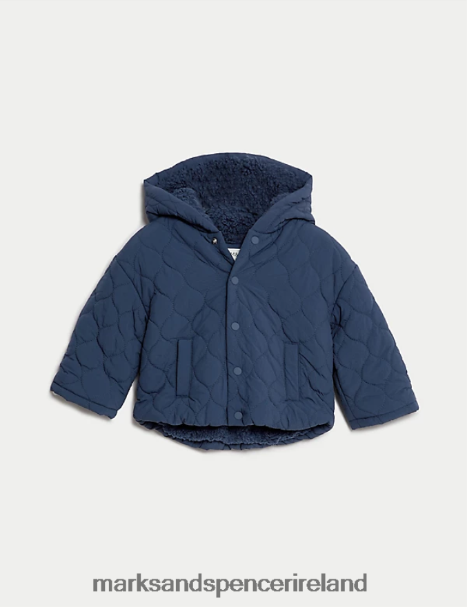 Marks & Spencer Baby Hooded Jacket Navy Mix Clothing 2VJ8DF7592
