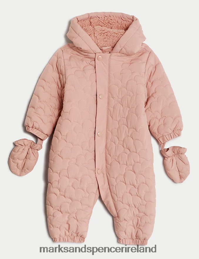 Marks & Spencer Baby Quilted Snowsuit Pink Clothing 2VJ8DF7676