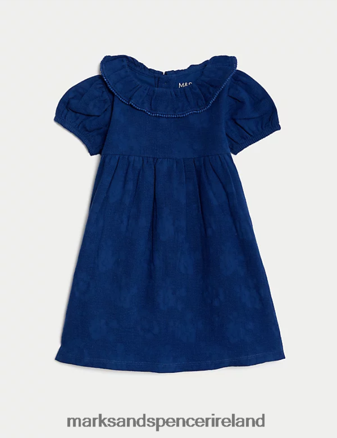 Marks & Spencer Baby Pure Cotton Collared Dress Navy Clothing 2VJ8DF7700
