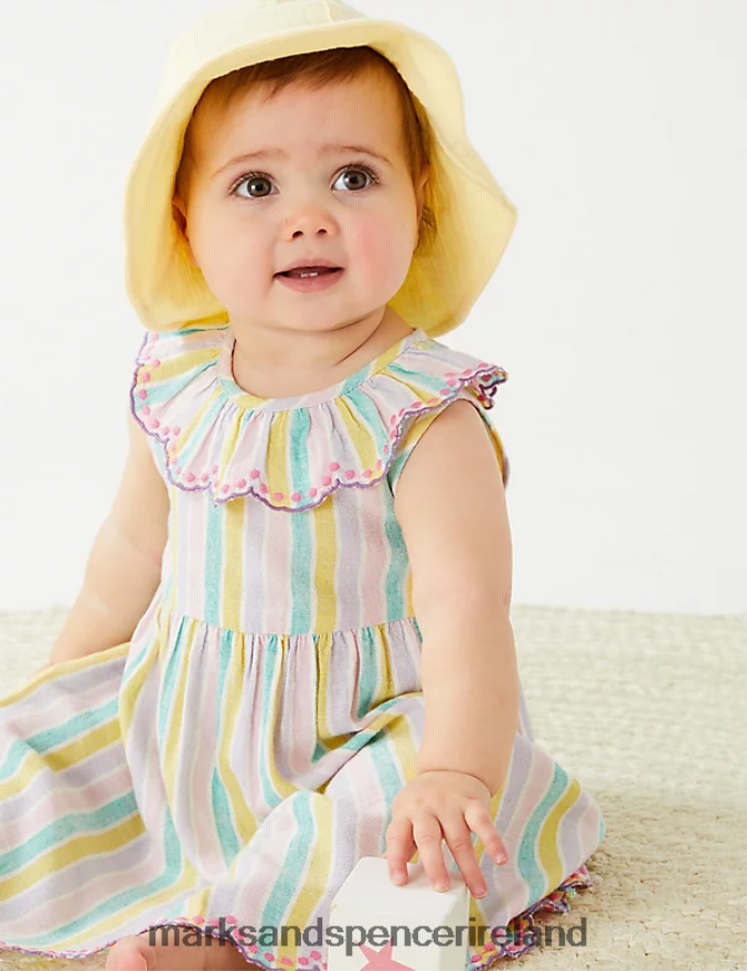 Marks & Spencer Baby Striped Dress Multi Clothing 2VJ8DF7644