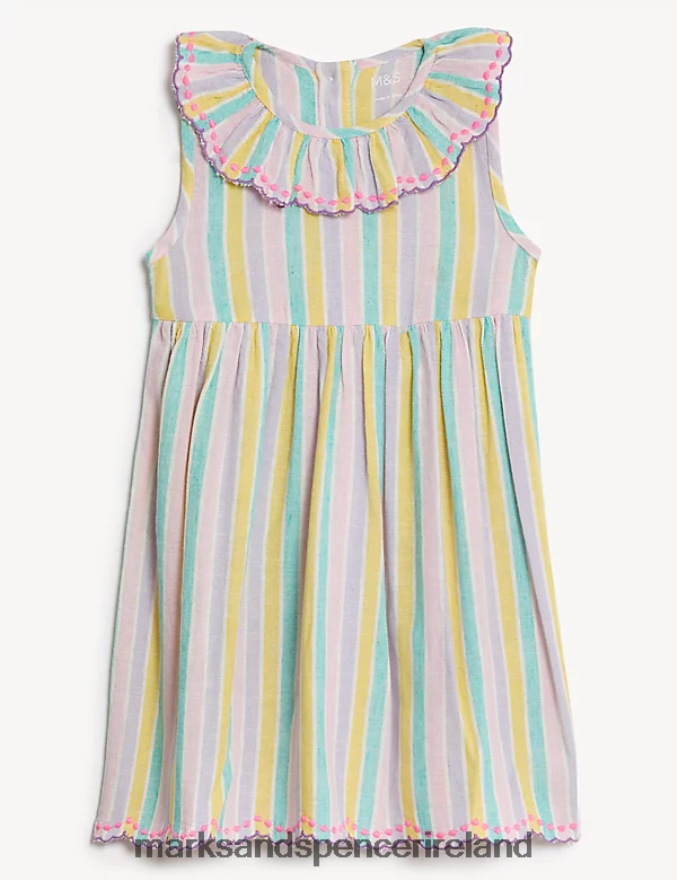 Marks & Spencer Baby Striped Dress Multi Clothing 2VJ8DF7644