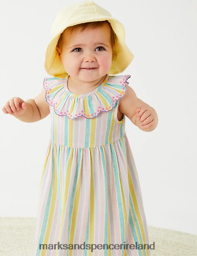 Marks & Spencer Baby Striped Dress Multi Clothing 2VJ8DF7644