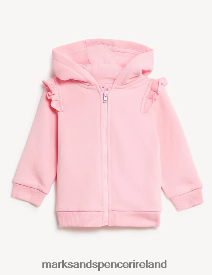 Marks & Spencer Baby Cotton Rich Hoodie Pink Clothing 2VJ8DF7694