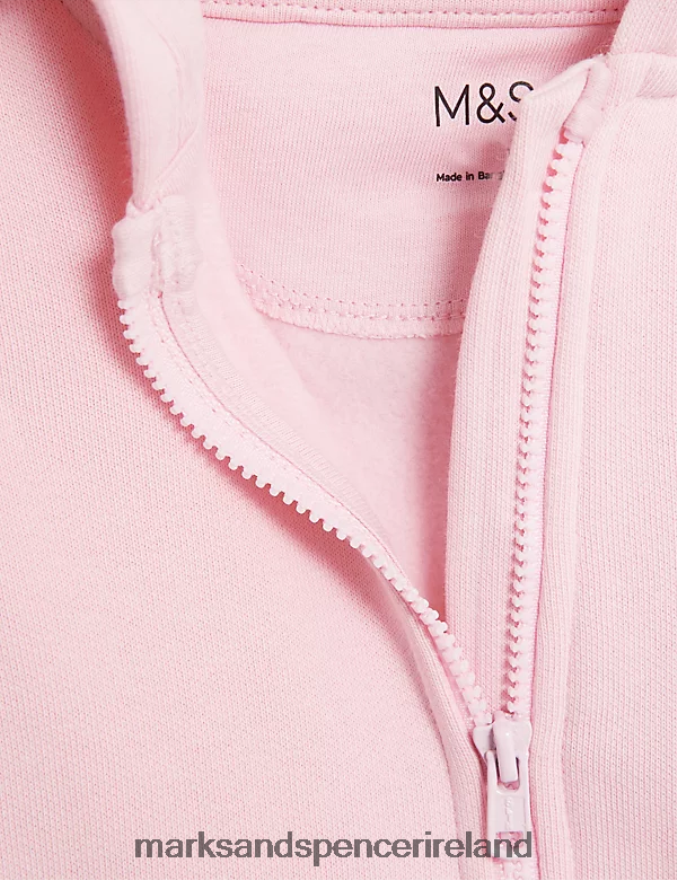 Marks & Spencer Baby Cotton Rich Hoodie Pink Clothing 2VJ8DF7694
