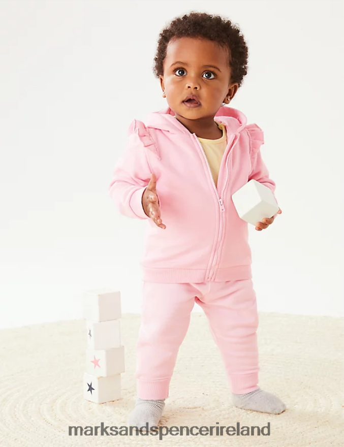 Marks & Spencer Baby Cotton Rich Hoodie Pink Clothing 2VJ8DF7694
