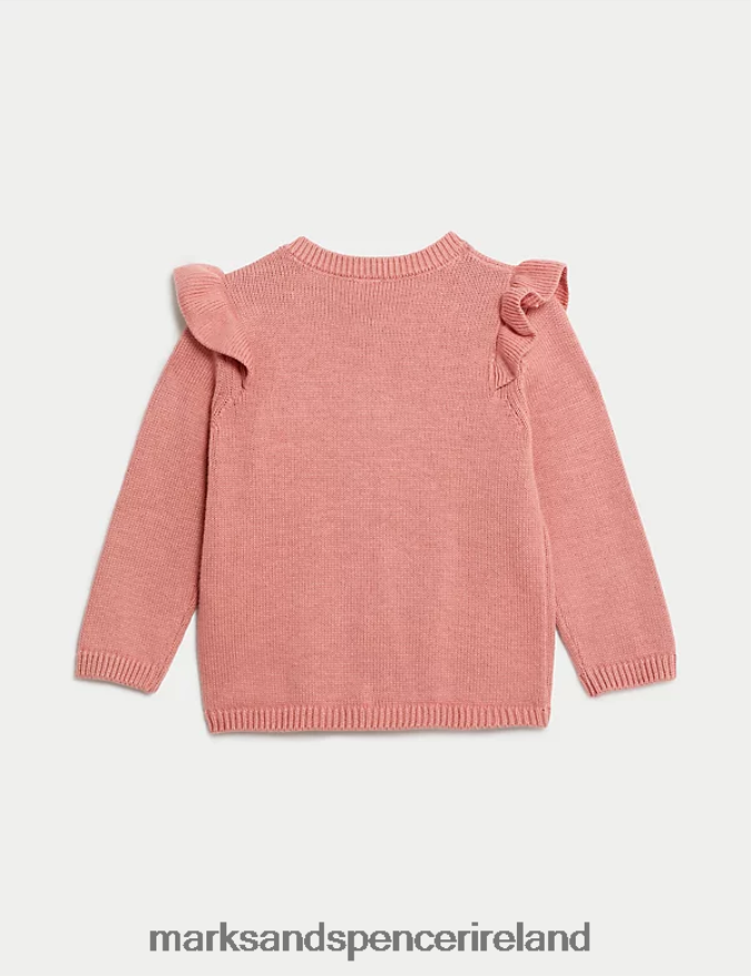 Marks & Spencer Baby Pure Cotton Knitted Cardigan Pink Clothing 2VJ8DF7615
