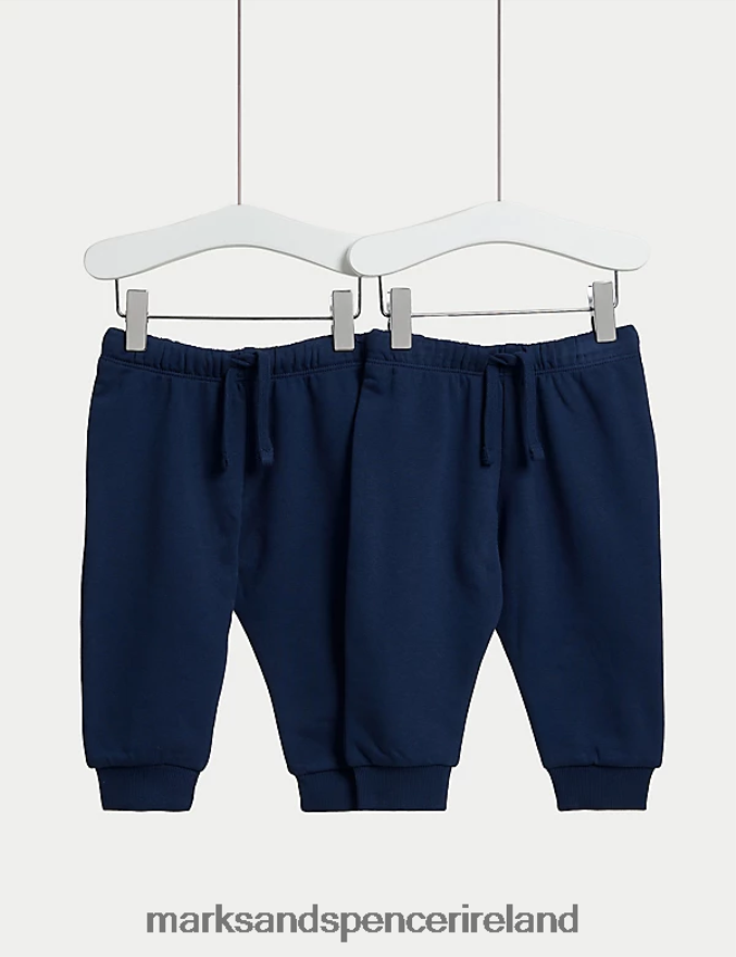 Marks & Spencer Baby 2pk Cotton Rich Joggers Navy Clothing 2VJ8DF7250