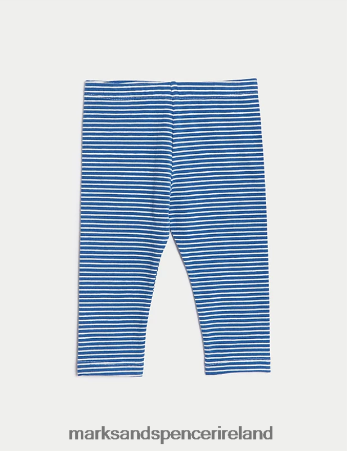 Marks & Spencer Baby 3pk Cotton Rich Striped Leggings Multi Clothing 2VJ8DF7279