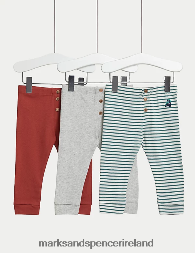 Marks & Spencer Baby 3pk Pure Cotton Leggings Multi Clothing 2VJ8DF7403