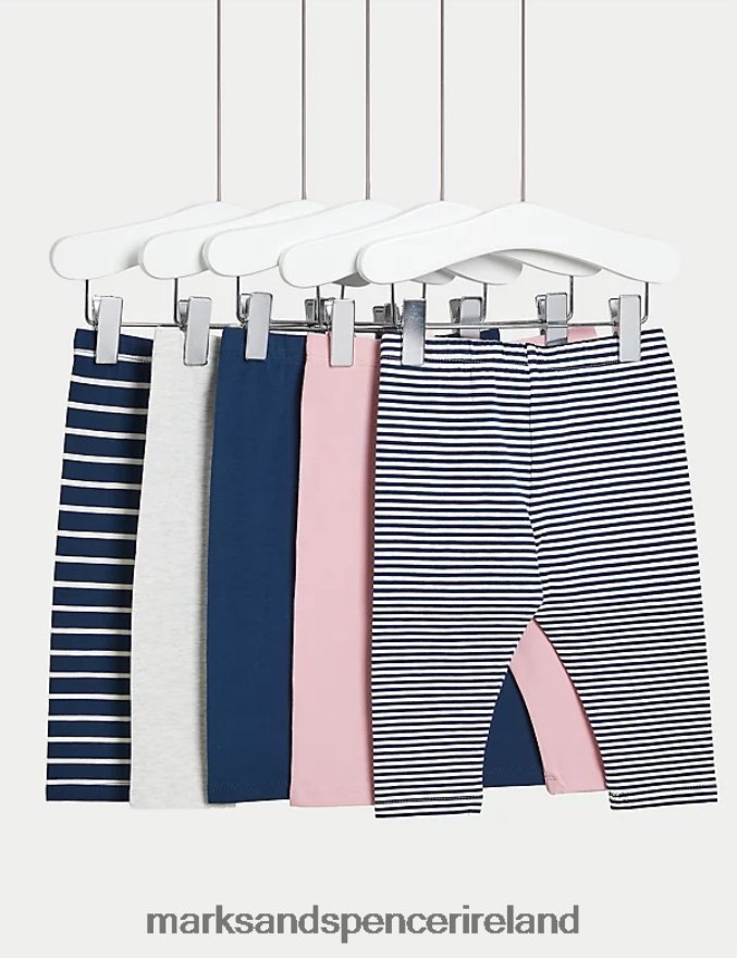 Marks & Spencer Baby 5pk Cotton Rich Leggings Multi Clothing 2VJ8DF7606