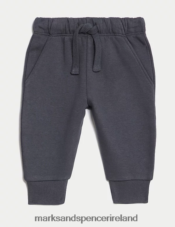 Marks & Spencer Baby Cotton Rich Joggers Charcoal Clothing 2VJ8DF7560