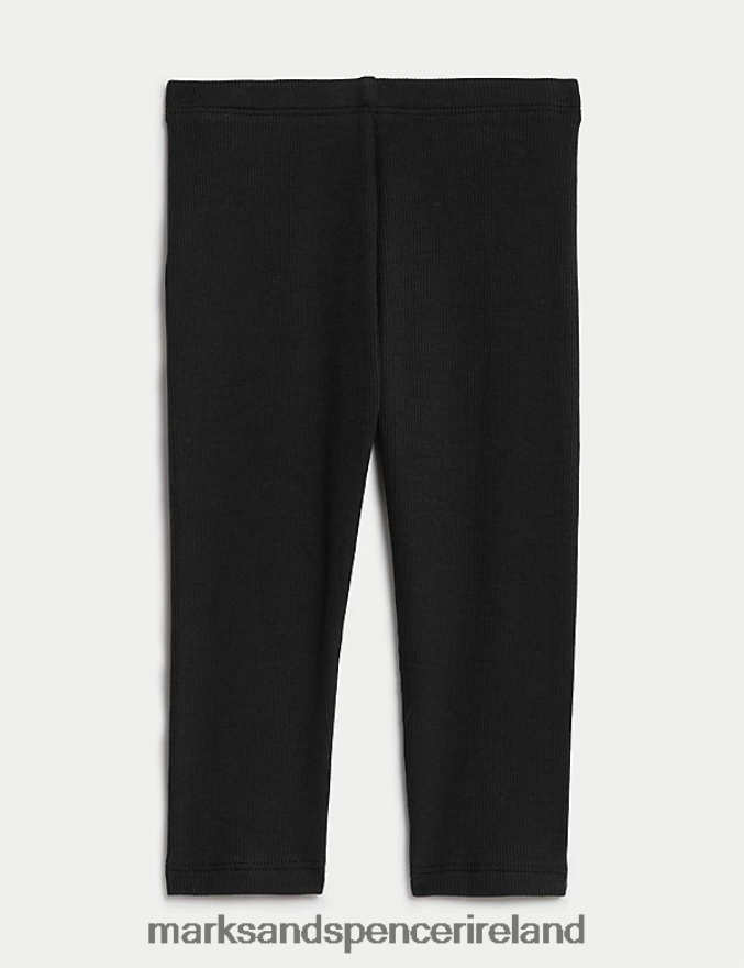 Marks & Spencer Baby Cotton Rich Leggings Black Clothing 2VJ8DF7948