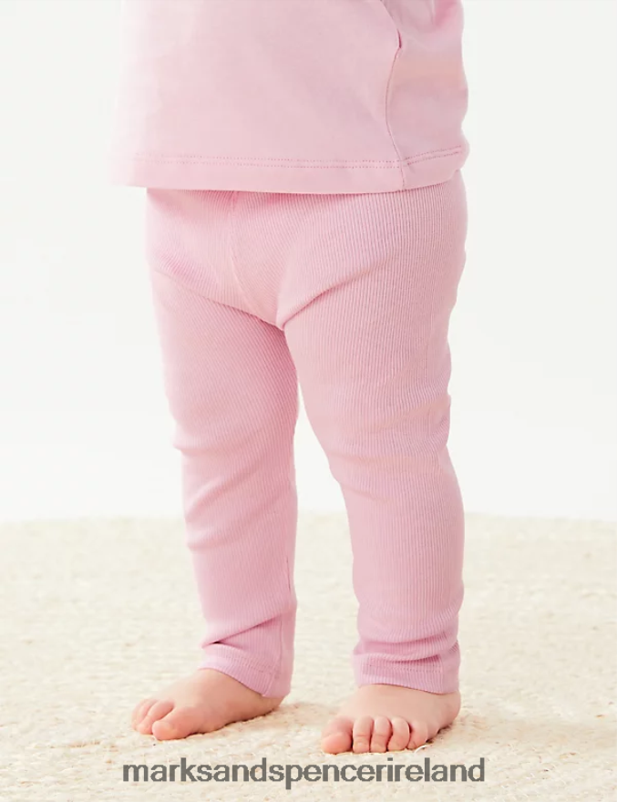 Marks & Spencer Baby Cotton Rich Leggings Pink Clothing 2VJ8DF7732