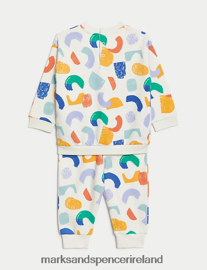 Marks & Spencer Baby 2pc Cotton Rich Abstract Outfit Multi Clothing 2VJ8DF7311