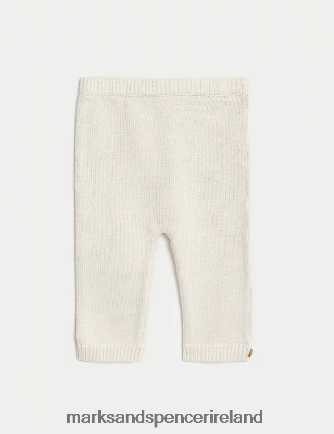 Marks & Spencer Baby 2pc Pure Cotton Knitted Bear Outfit White Mix Clothing 2VJ8DF7237