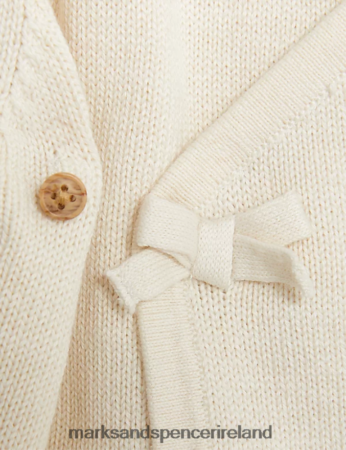 Marks & Spencer Baby 2pc Pure Cotton Knitted Bear Outfit White Mix Clothing 2VJ8DF7237