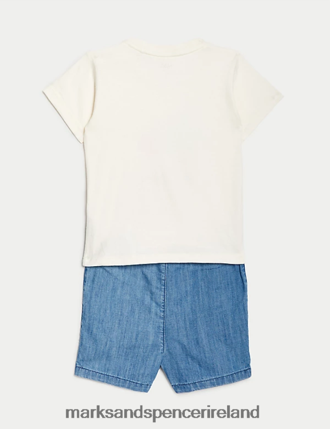Marks & Spencer Baby 2pc Pure Cotton Palm Tree Outfit Multi Clothing 2VJ8DF7370