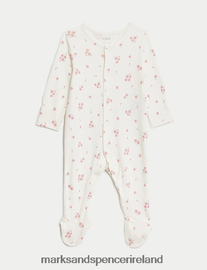 Marks & Spencer Baby 4pc Pure Cotton Floral Starter Set Pink Mix Clothing 2VJ8DF7625