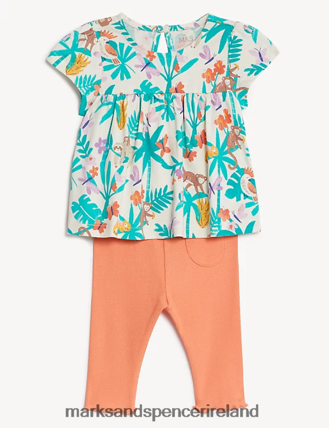 Marks & Spencer Baby Cotton Rich Jungle Outfit Multi Clothing 2VJ8DF7707