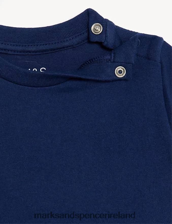 Marks & Spencer Baby Pure Cotton Transport Romper Indigo Clothing 2VJ8DF7575