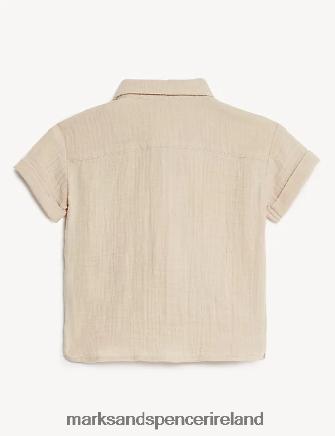 Marks & Spencer Baby Pure Cotton Shirt Stone Clothing 2VJ8DF7745