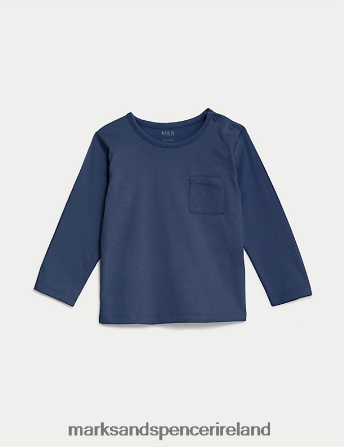 Marks & Spencer Baby Pure Cotton Top Navy Clothing 2VJ8DF7539