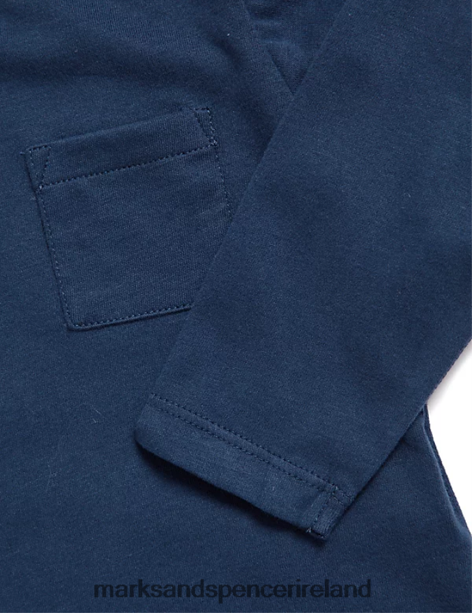 Marks & Spencer Baby Pure Cotton Top Navy Clothing 2VJ8DF7539