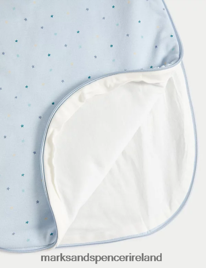 Marks & Spencer Unisex Pure Cotton Bear 2.5 Tog Sleeping Bag Ice Blue Accessories 2VJ8DF7450