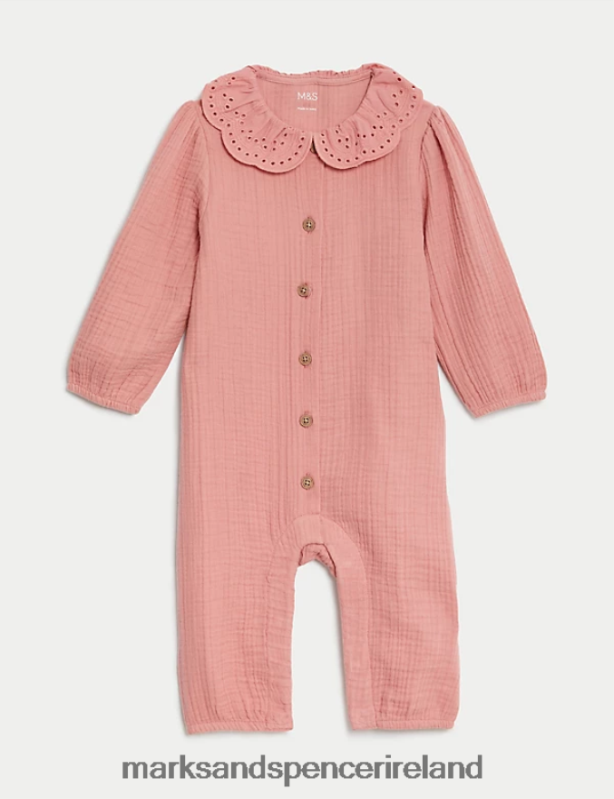 Marks & Spencer Unisex Pure Cotton Romper Pink Clothing 2VJ8DF7613