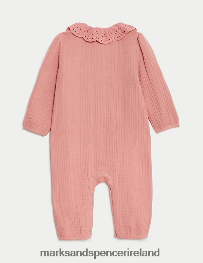 Marks & Spencer Unisex Pure Cotton Romper Pink Clothing 2VJ8DF7613