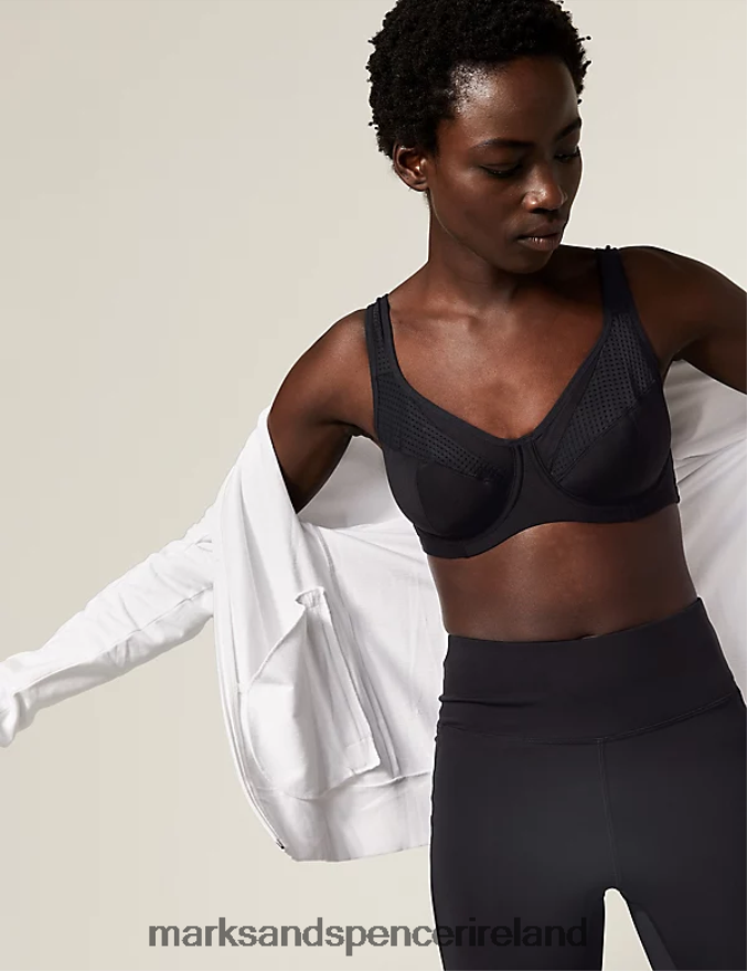 Marks & Spencer Unisex 2pk Ultimate Support Sports Bras Black Mix Clothing 2VJ8DF3743