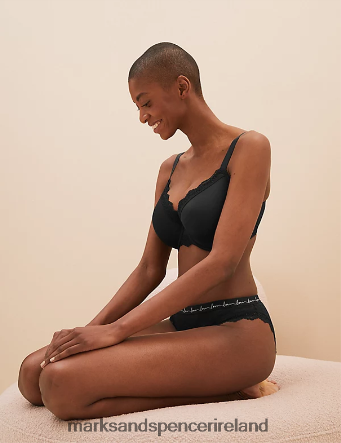 Marks & Spencer Unisex 3pk Wired Full Cup Bras Black Mix Clothing 2VJ8DF4570