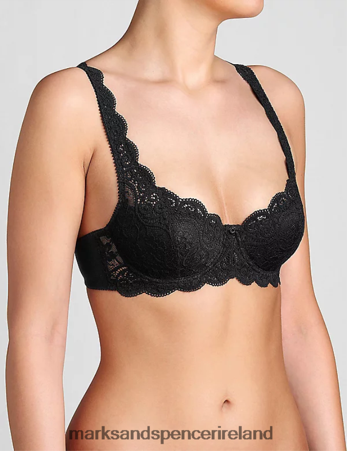 Marks & Spencer Unisex Amourette 300 Lace Balcony Bra Black Clothing 2VJ8DF4732