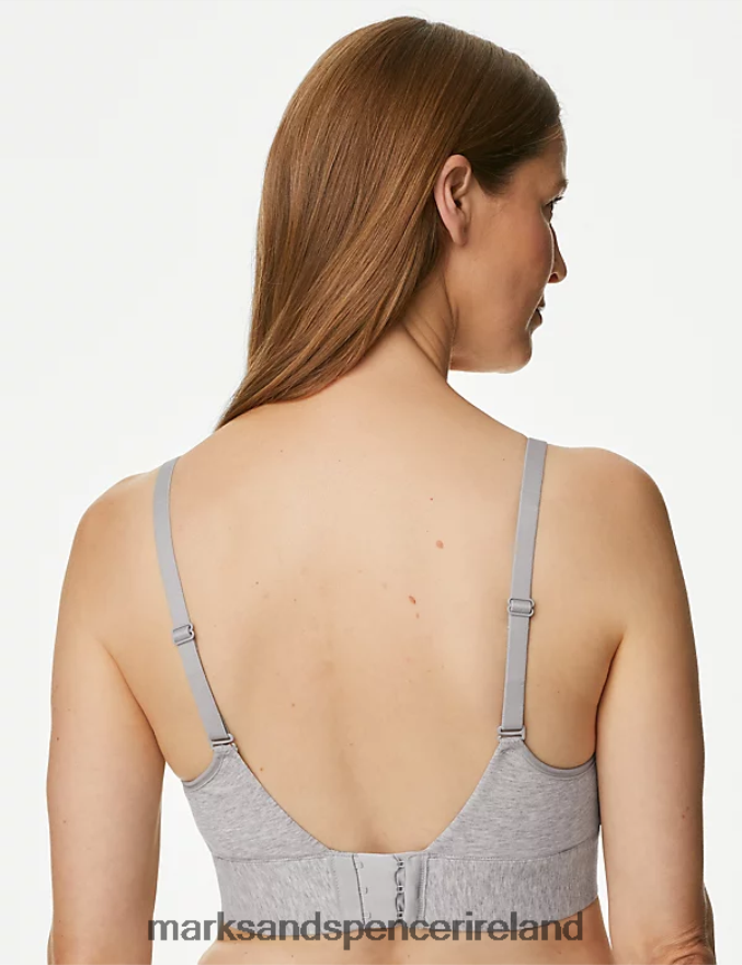 Marks & Spencer Unisex Cotton Non-Wired Post Surgery Cami Bra Grey Marl Clothing 2VJ8DF4491
