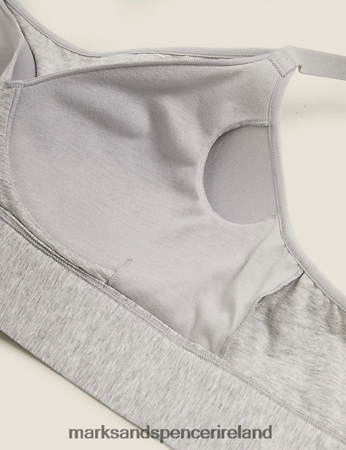 Marks & Spencer Unisex Cotton Non-Wired Post Surgery Cami Bra Grey Marl Clothing 2VJ8DF4491