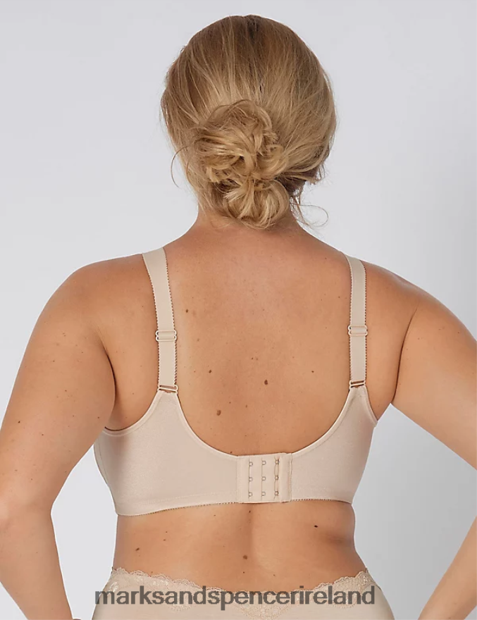 Marks & Spencer Unisex Doreen Non Wired Total Support Bra with Cotton Beige Clothing 2VJ8DF4304