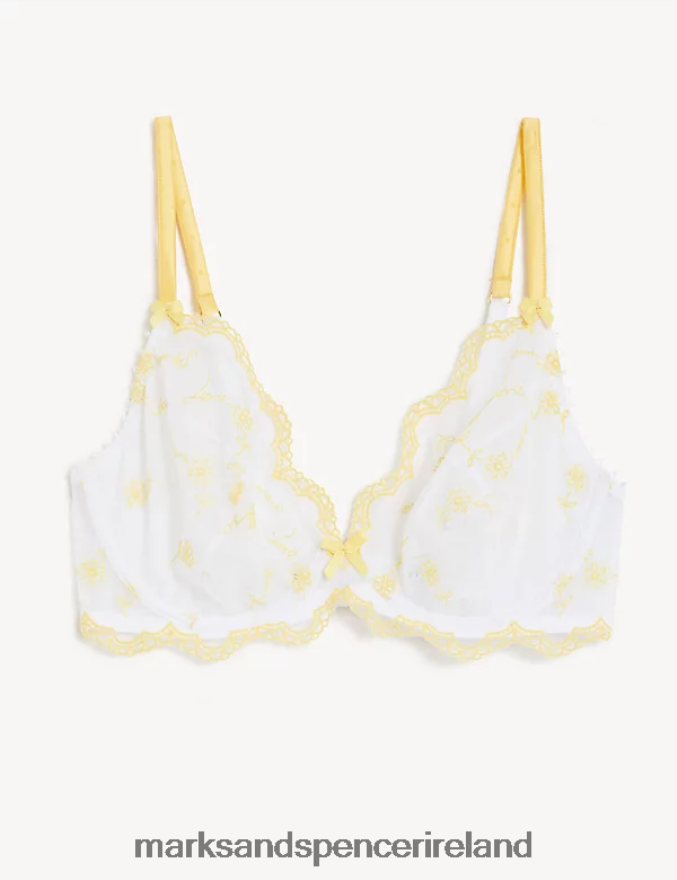 Marks & Spencer Unisex Evaline Wired Plunge Bra White Mix Clothing 2VJ8DF4398
