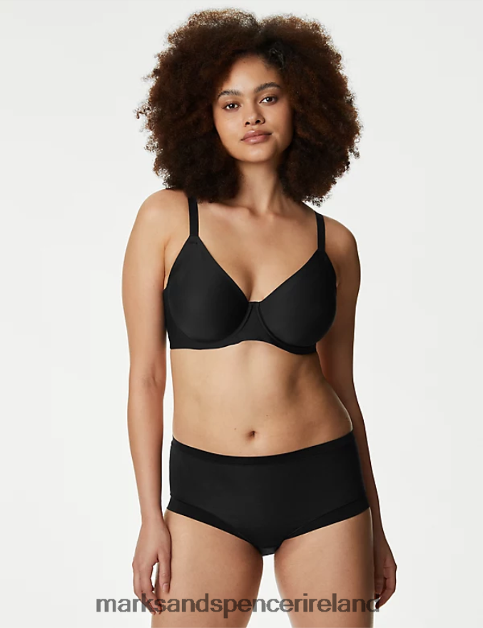 Marks & Spencer Unisex Flexifit Invisible Wired Full-cup Bra Black Clothing 2VJ8DF4378
