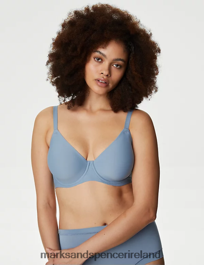 Marks & Spencer Unisex Flexifit Invisible Wired Full-cup Bra Grey Blue Clothing 2VJ8DF4379