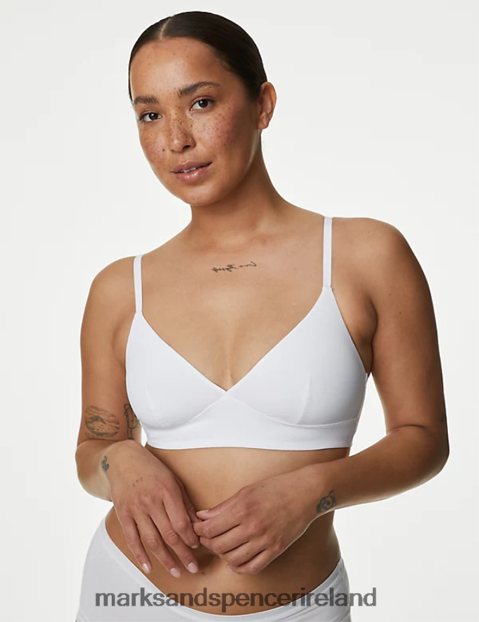 Marks & Spencer Unisex Flexifit Non Wired Bralette White Clothing 2VJ8DF4034