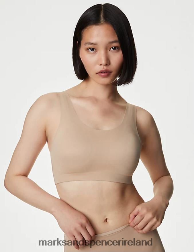 Marks & Spencer Unisex Flexifit Non Wired Crop Top Rose Quartz Clothing 2VJ8DF1342