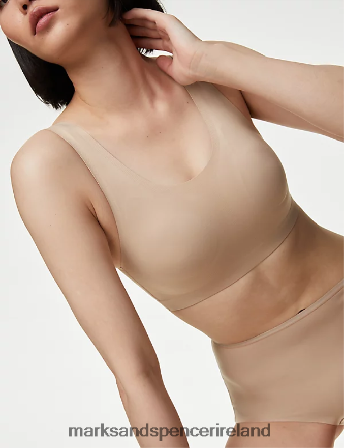 Marks & Spencer Unisex Flexifit Non Wired Crop Top Rose Quartz Clothing 2VJ8DF1342