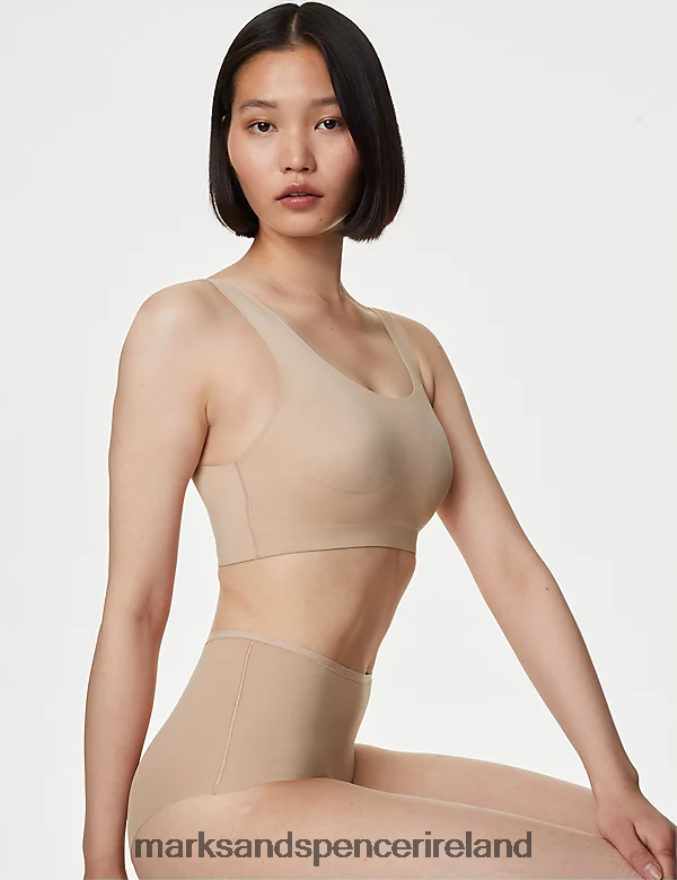 Marks & Spencer Unisex Flexifit Non Wired Crop Top Rose Quartz Clothing 2VJ8DF1342
